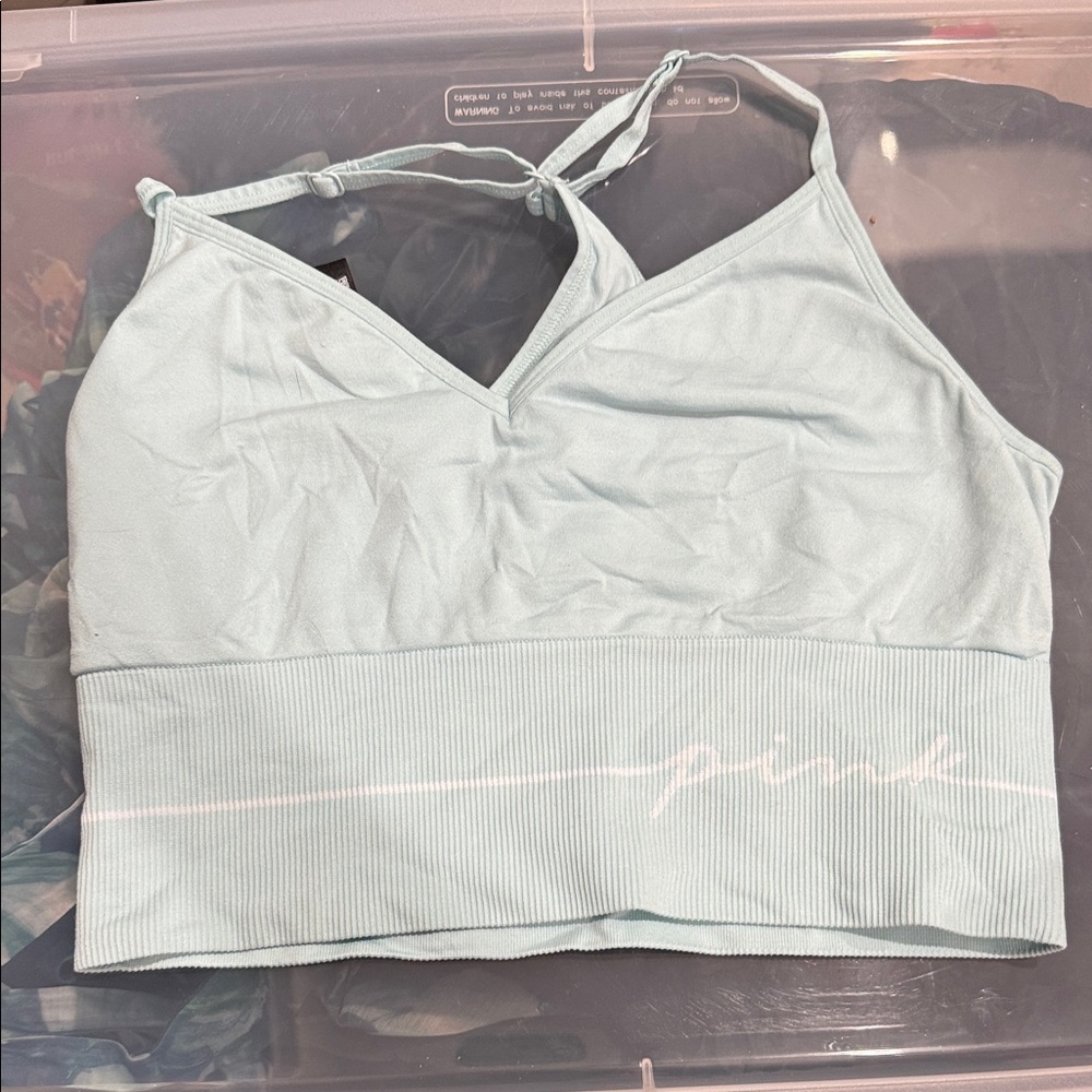 PINK Victoria's Secret Soft Blue Sports Bra